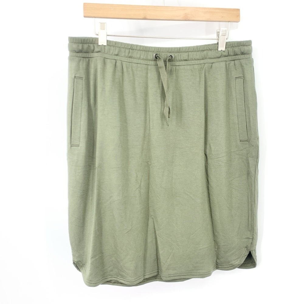 J Jill Women Size Medium Skirt Green Pull On Drawstring Stretch‎ Short Mini